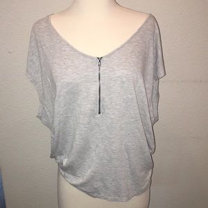 Basic grey zipper tee